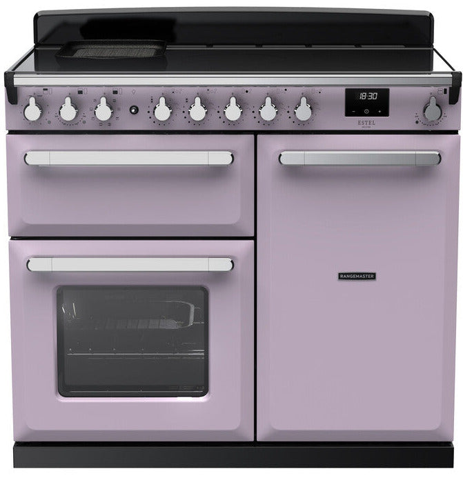 Rangemaster ESDL100EIPHTH/CM1 Estel Deluxe 100cm Induction Range Cooker - Heather/Chrome Trim