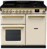 Rangemaster ESDL100DFPPCR/AB1 Estel Deluxe 100cm Dual Fuel Range Cooker - Pale Cream/Antique Brass Trim