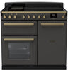 Rangemaster ESDL100EIPSLT/AB1 Estel Deluxe 100cm Induction Range Cooker - Slate/Antique Brass Trim