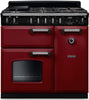 Rangemaster CL90DFPBOR/CM1 Classic 90cm Dual Fuel Range Cooker - Bordeaux/Chrome Trim