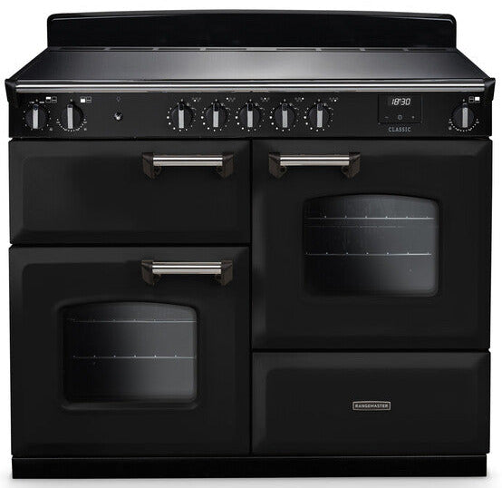 Rangemaster CLO110EIPGBL/CM1 Classic OC 110cm Induction Range Cooker - Gloss Black/Chrome Trim