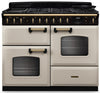Rangemaster CLDLO110DFPPCR/AB1 Classic Deluxe OC 110cm Dual Fuel Range Cooker - Pale Cream/Antique Brass Trim