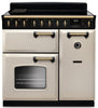 Rangemaster CLDL90EIPPCR/AB1 Classic Deluxe 90cm Induction Range Cooker - Pale Cream/Antique Brass Trim