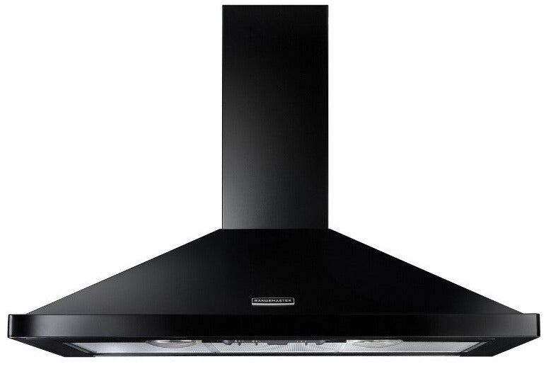 Rangemaster RHDC100BL/C 100cm Chimney Hood - Black/Chrome Badge
