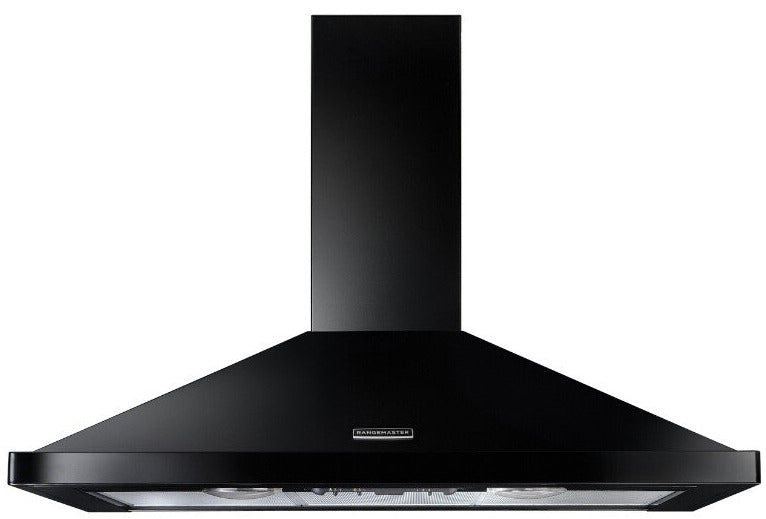 Rangemaster RHDC90BL/C 90cm Chimney Hood - Black/Chrome Badge