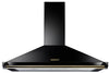 Rangemaster RCLAHDC110BL/B Classic 110cm Chimney Hood - Black/Brass Rail