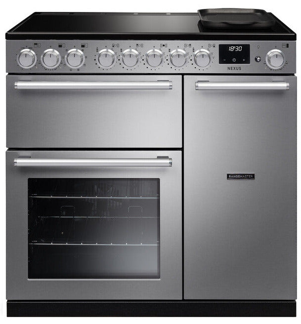 Rangemaster NEX90EISTST/CM1 Nexus Deluxe 90cm Electric Range Cooker with Induction Hob - Stainless Steel