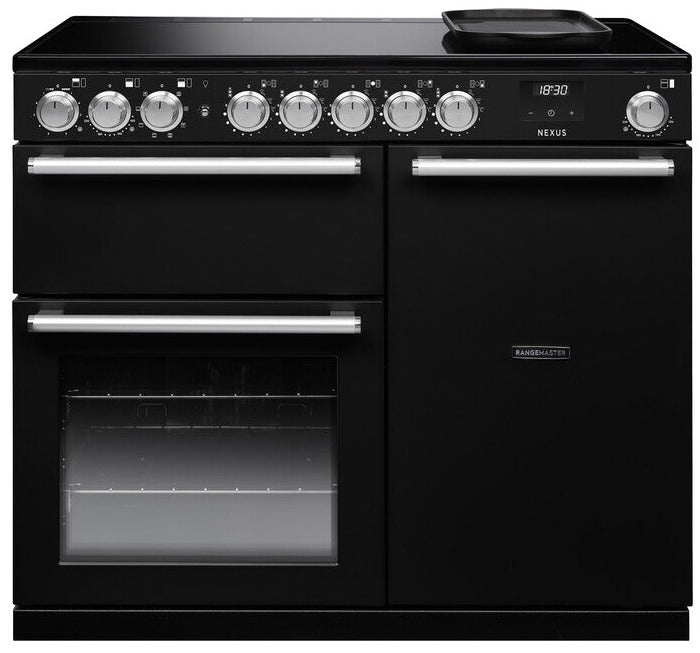 Rangemaster NEX100EIPGBL/CM1 Nexus Deluxe 100cm Electric Range Cooker with Induction Hob - Gloss Black