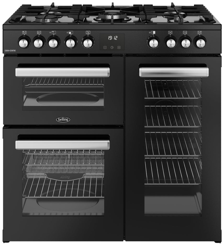 Belling Cookcentre 90DF 90cm Dual Fuel Range Cooker - Black