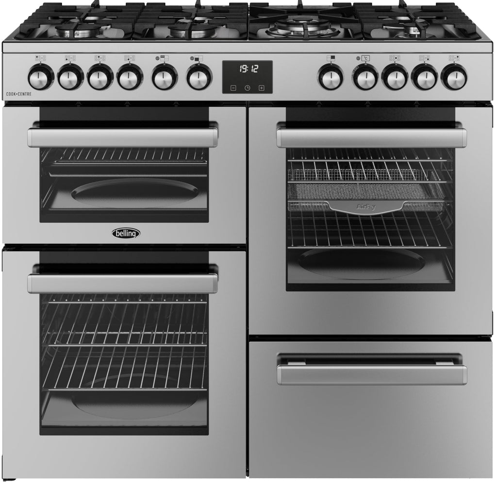 Belling Cookcentre 100DF 100cm Dual Fuel Range Cooker - Stainless Steel