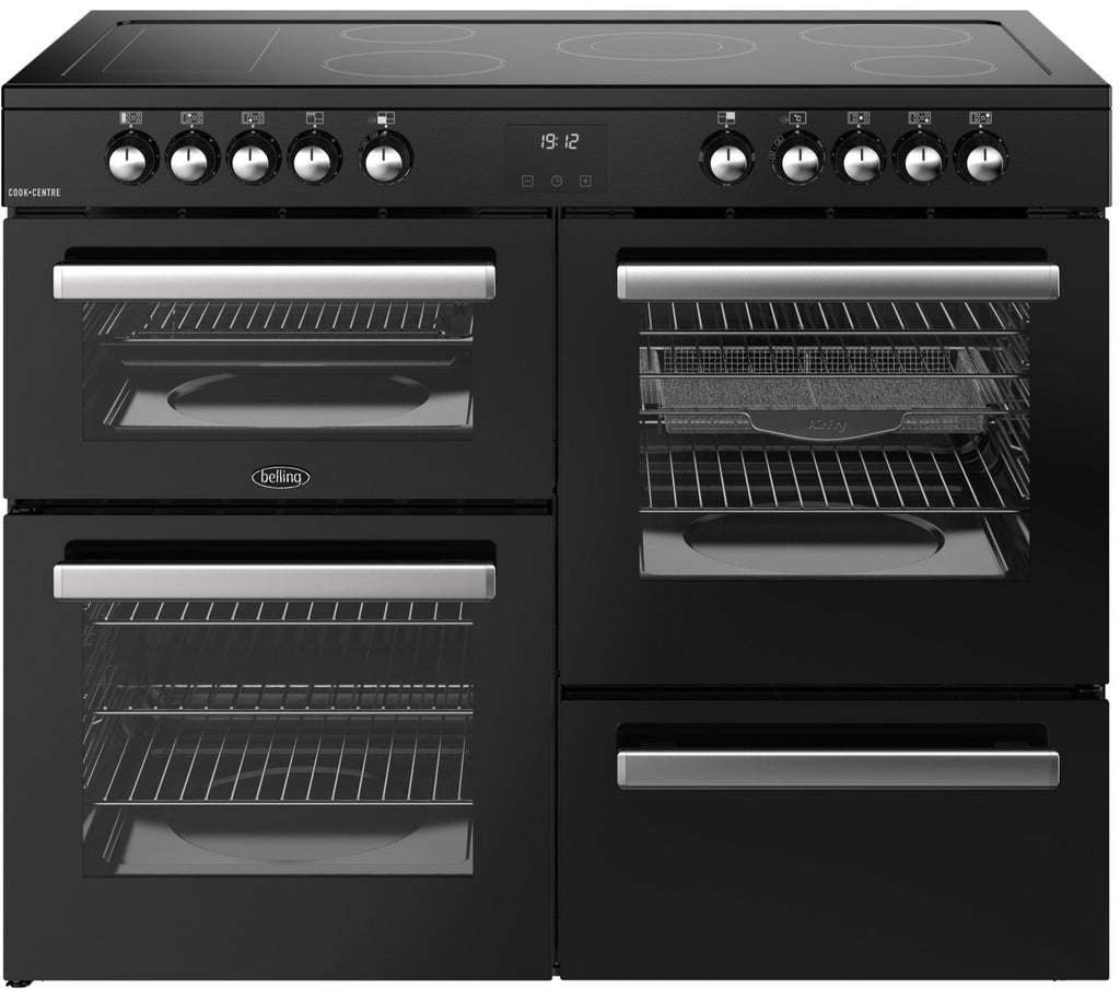 Belling Cookcentre 110E 110cm Electric Range Cooker with Ceramic Hob - Black