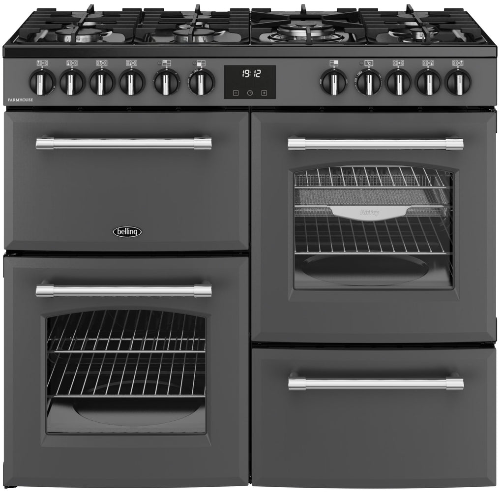 Belling Farmhouse 100DF 100cm Dual Fuel Range Cooker - Anthracite