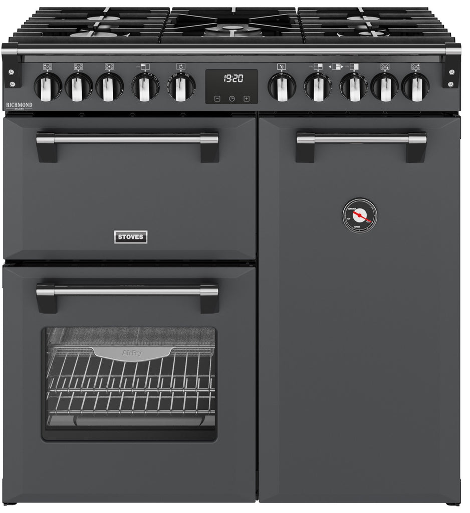 Stoves Richmond Deluxe 90DF 90cm Dual Fuel Range Cooker - Anthracite