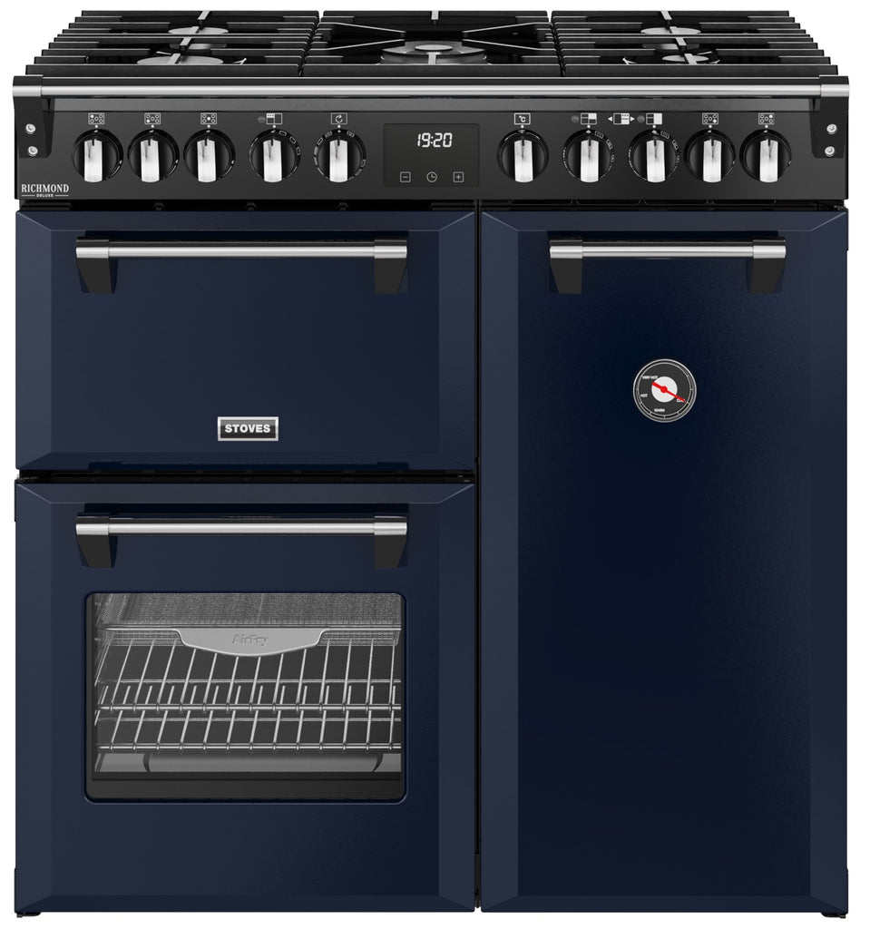Stoves Richmond Deluxe 90DF 90cm Dual Fuel Range Cooker - Midnight Blue