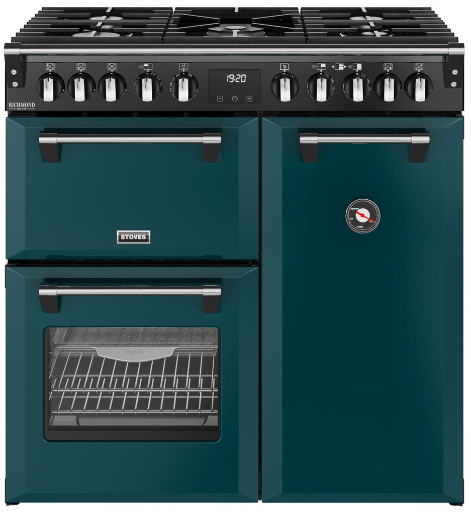 Stoves Richmond Deluxe 90DF 90cm Dual Fuel Range Cooker - Deep Marine