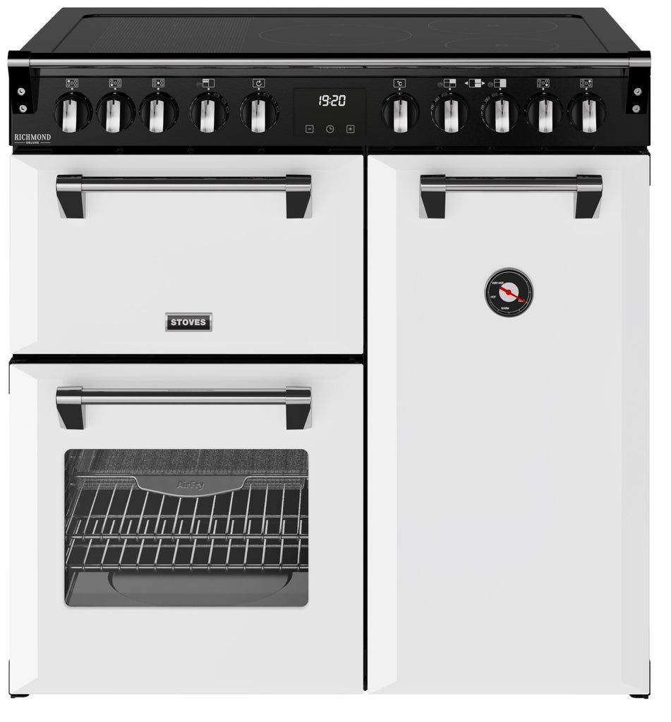 Stoves Richmond Deluxe 90Ei RTY 90cm Electric Range Cooker with Induction Hob - Ice White