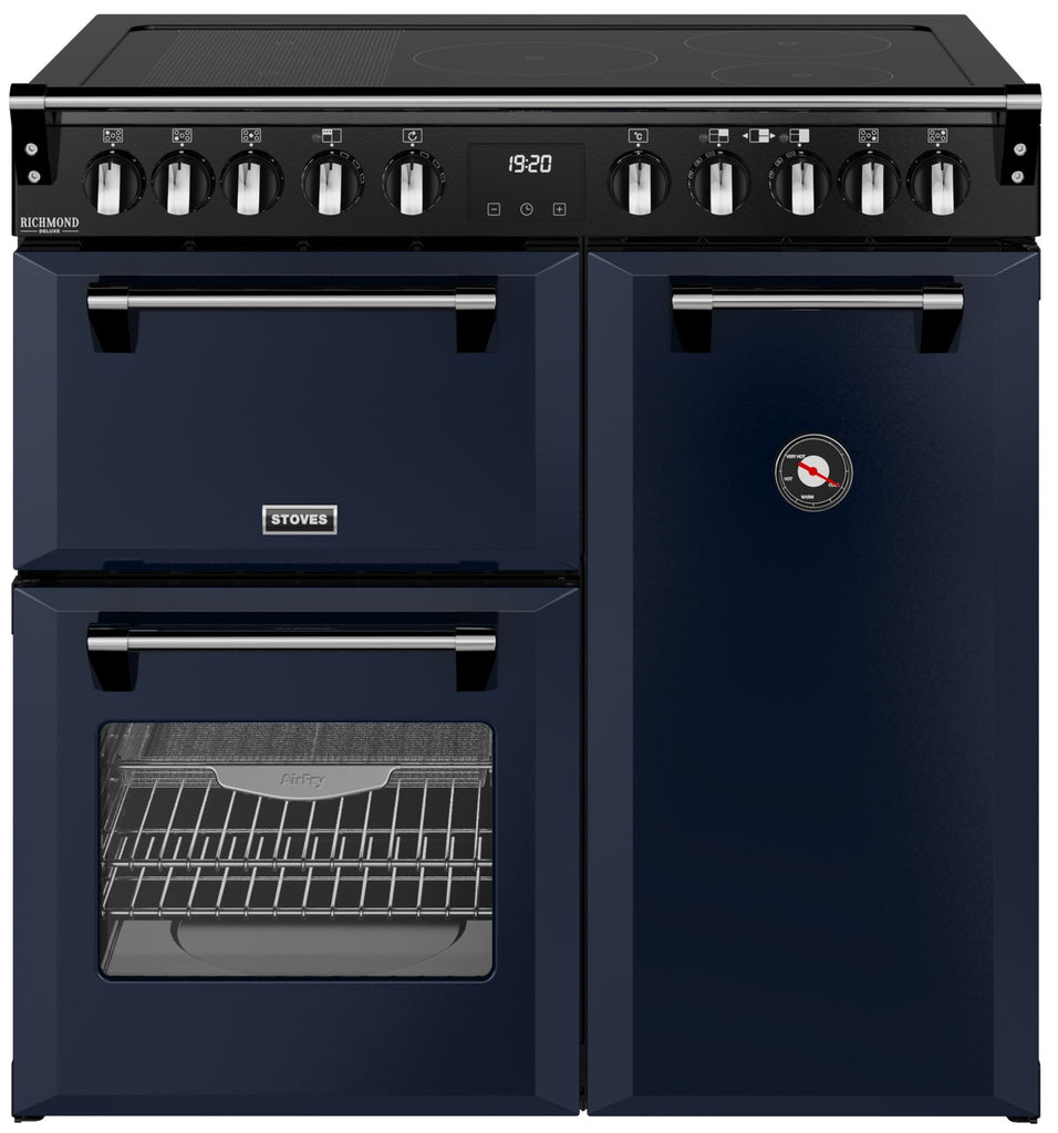 Stoves Richmond Deluxe 90Ei RTY 90cm Electric Range Cooker with Induction Hob - Midnight Blue