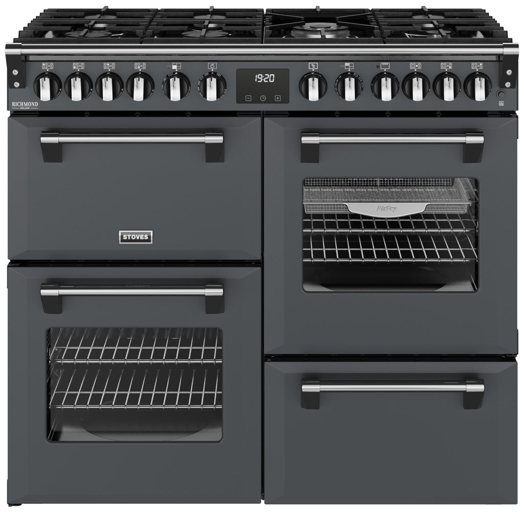 Stoves Richmond Deluxe 100DF 100cm Dual Fuel Range Cooker - Anthracite