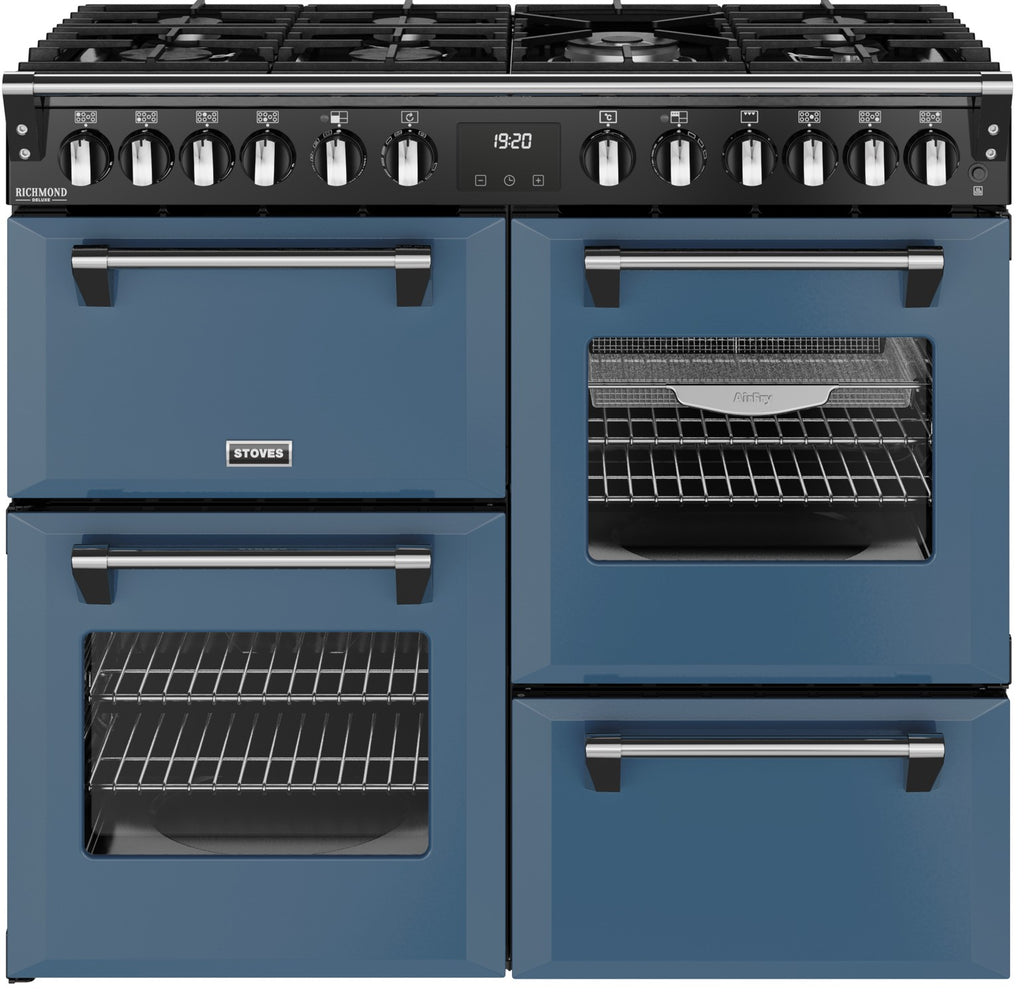 Stoves Richmond Deluxe 100DF 100cm Dual Fuel Range Cooker - Twilight Blue