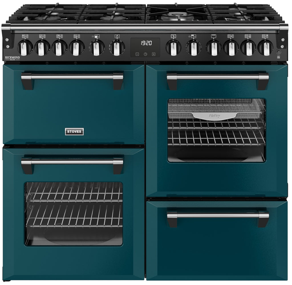 Stoves Richmond Deluxe 100DF 100cm Dual Fuel Range Cooker - Deep Marine