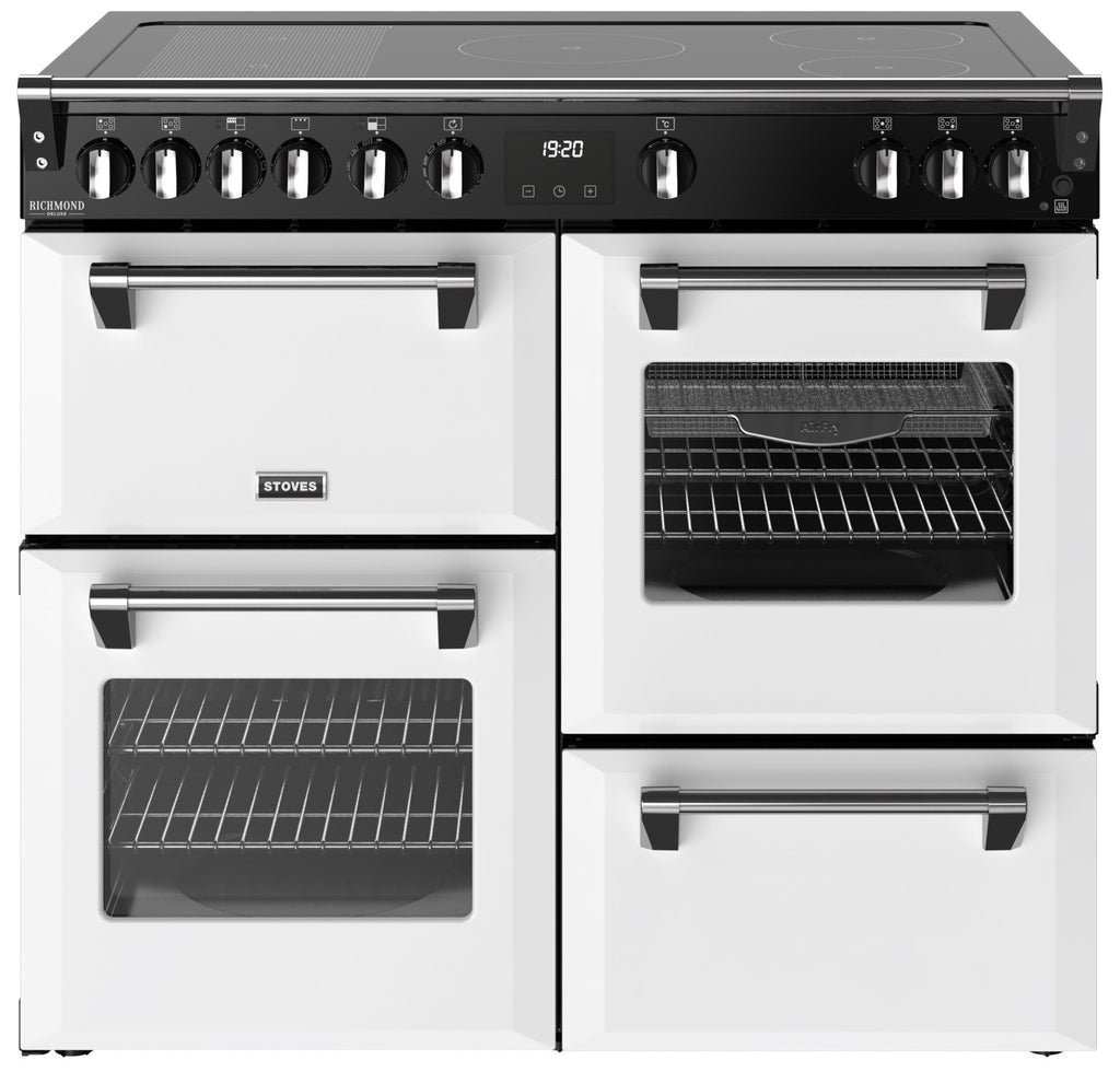 Stoves Richmond Deluxe 100Ei RTY 100cm Electric Range Cooker with Induction Hob - Ice White