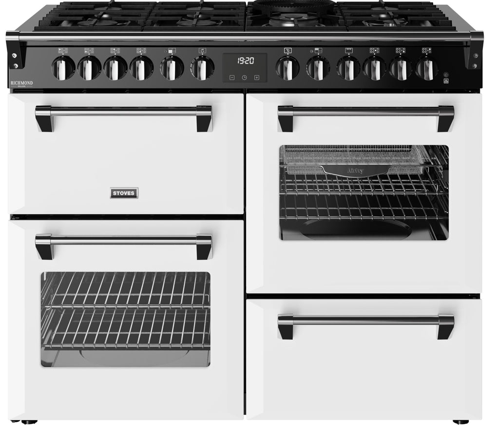 Stoves Richmond Deluxe 110DF 110cm Dual Fuel Range Cooker - Ice White