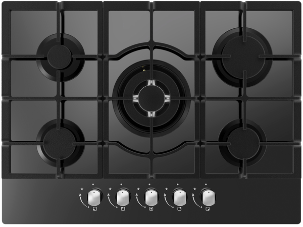 Cata UBGOG701BK 70cm Gas Hob - Black Glass