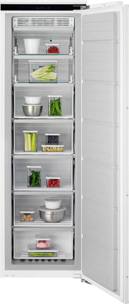 Aeg NAB7N181EC 56cm Integrated Upright Frost Free Freezer - Fixed Door Fixing - White - E Rated