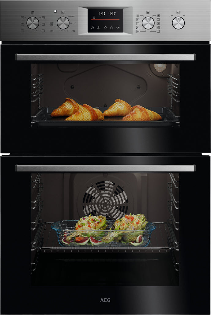 Aeg OU5CP40M Built in Electric Double Oven - Stainless Steel