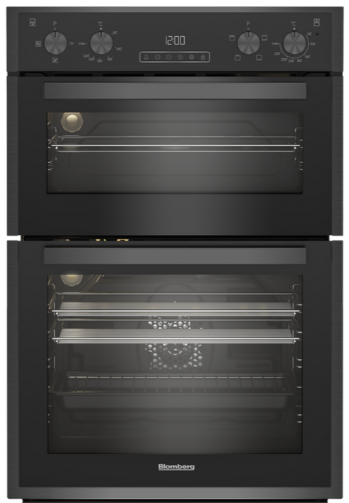 Blomberg RODN9202DX Built In Electric Double Oven - Dark Steel