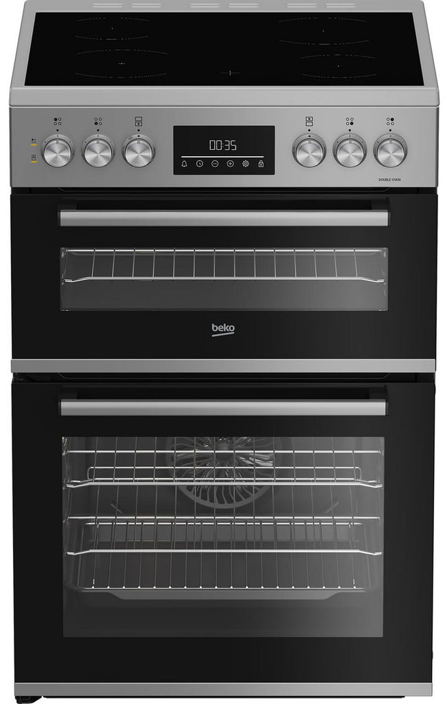 Beko EDC6731S 60cm Electric Cooker with Ceramic Hob - Silver