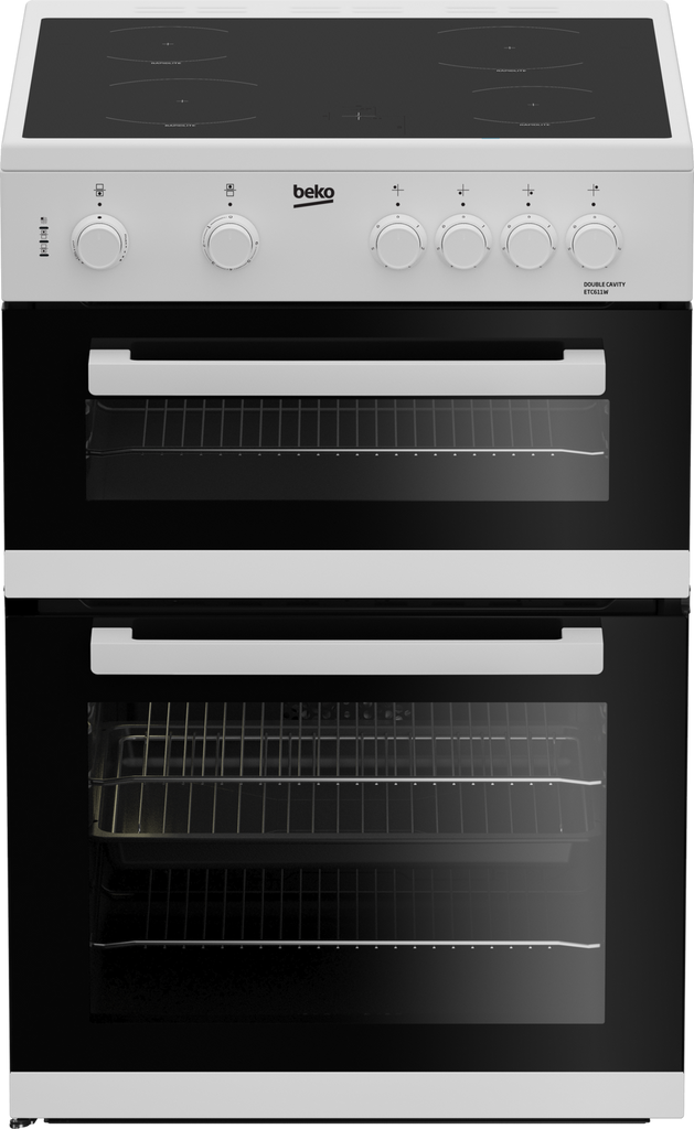 Beko ETC611W 60cm Electric Cooker with Ceramic Hob - White