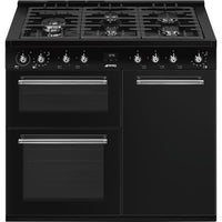 Smeg Classic CX103GMBL 100cm Dual Fuel Range Cooker - Black