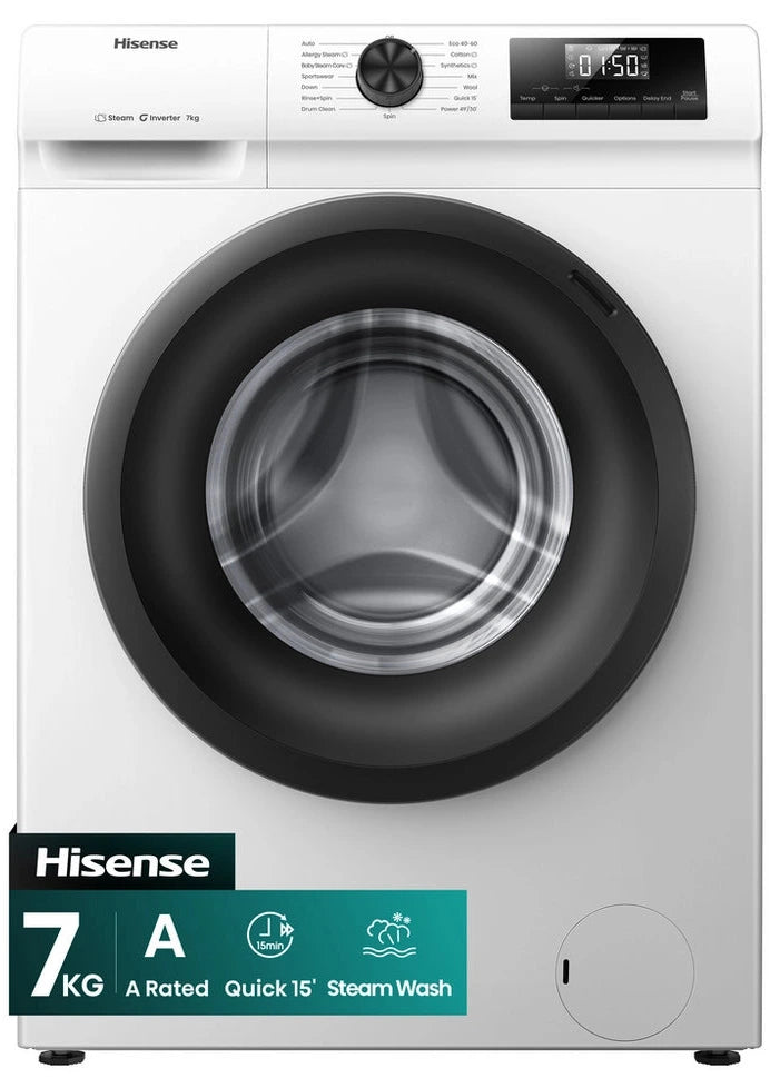 Hisense WF1Q7021BW 7Kg Washing Machine with 1200 rpm - White - A Rated