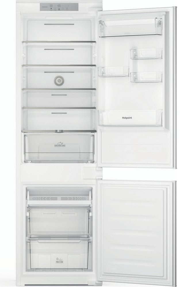 Hotpoint HTC18T322 Integrated Frost Free Fridge Freezer with Sliding Door Fixing Kit - White - E Rated