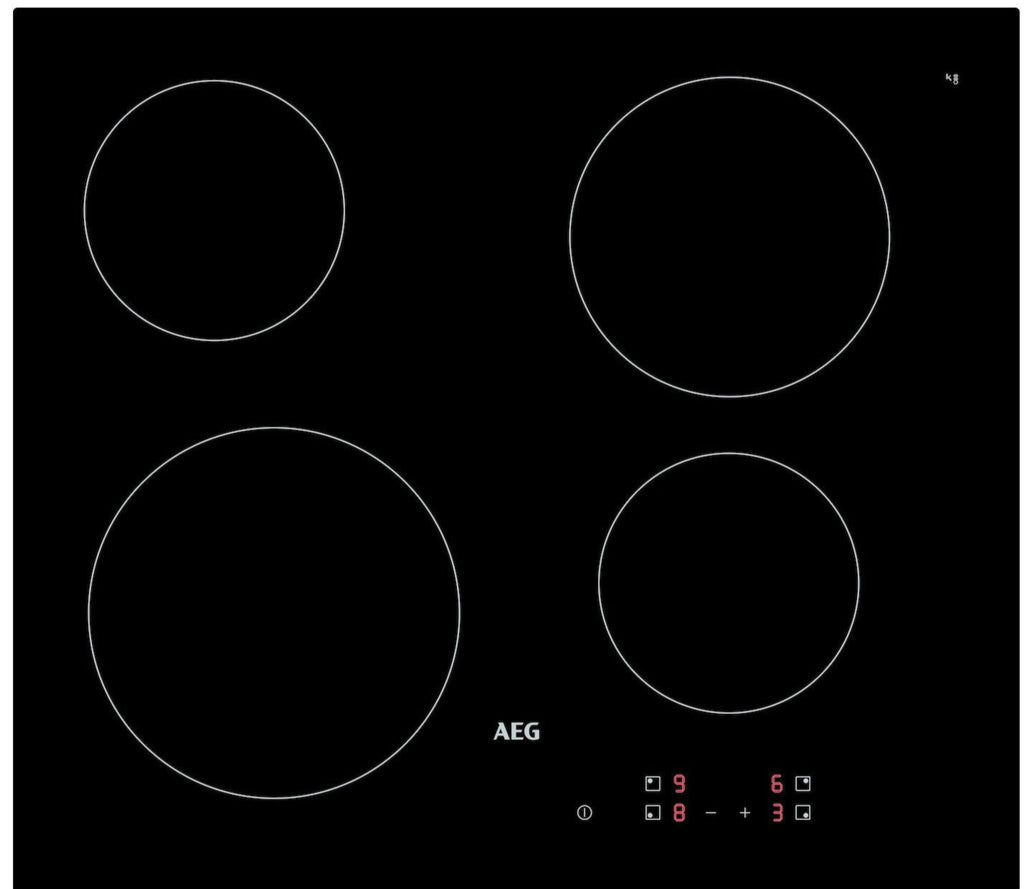 AEG 3000 HRX64300CB 59cm Ceramic Hob - Black