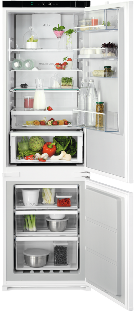 AEG 7000 TSC7M181DS Integrated Frost Free Fridge Freezer with Sliding Door Fixing Kit - White - D Rated