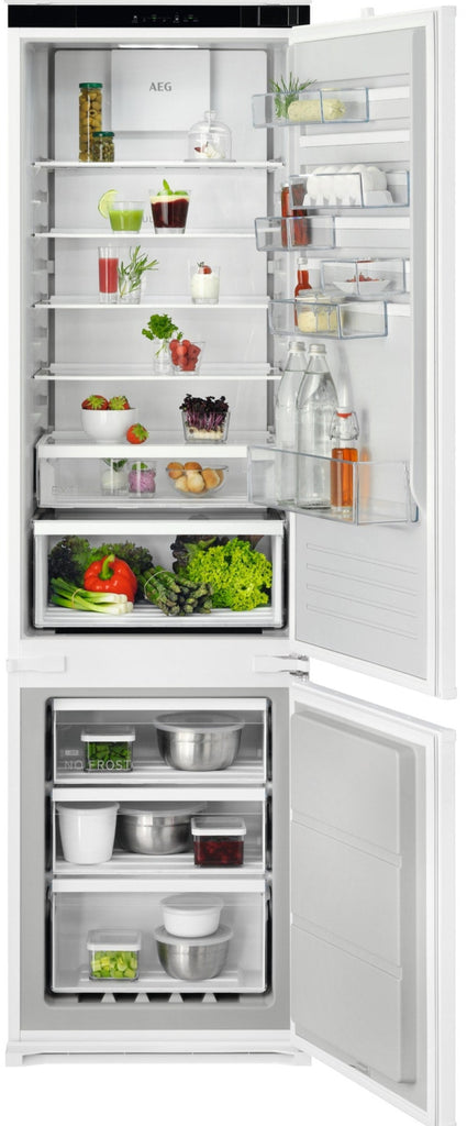 AEG 6000 OSC6M191ES Integrated Frost Free Fridge Freezer with Sliding Door Fixing Kit - White - E Rated