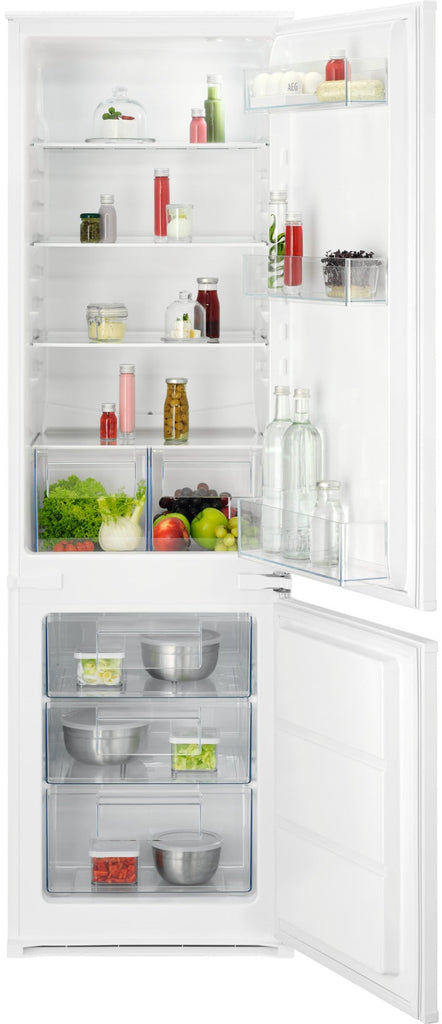 AEG 5000 NSC5S18ZES Integrated Fridge Freezer with Sliding Door Fixing Kit - White - E Rated