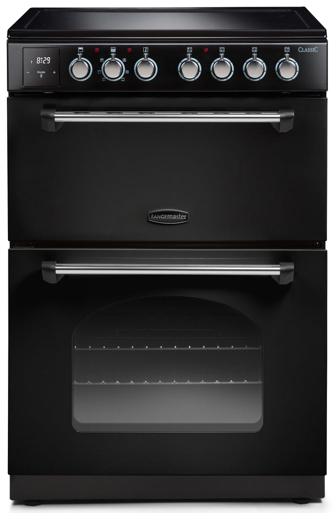 Rangemaster Classic CLA60EIBL/C 60cm Electric Cooker with Induction Hob - Black/Chrome