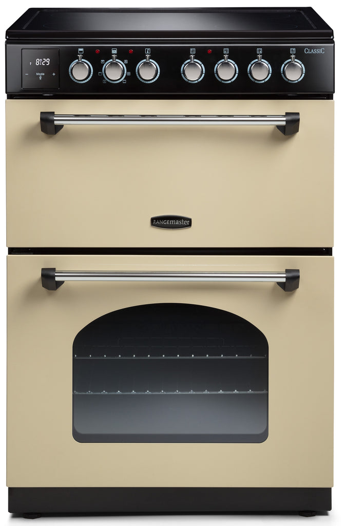 Rangemaster Classic CLA60EICR/C 60cm Electric Cooker with Ind Hob - Cream/Chrome