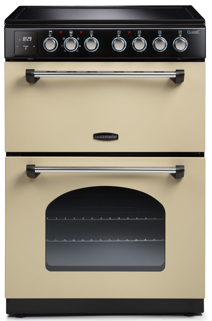 Rangemaster Classic CLA60ECCR/C 60cm Electric Cooker with Ceramic Hob - Cream/Chrome