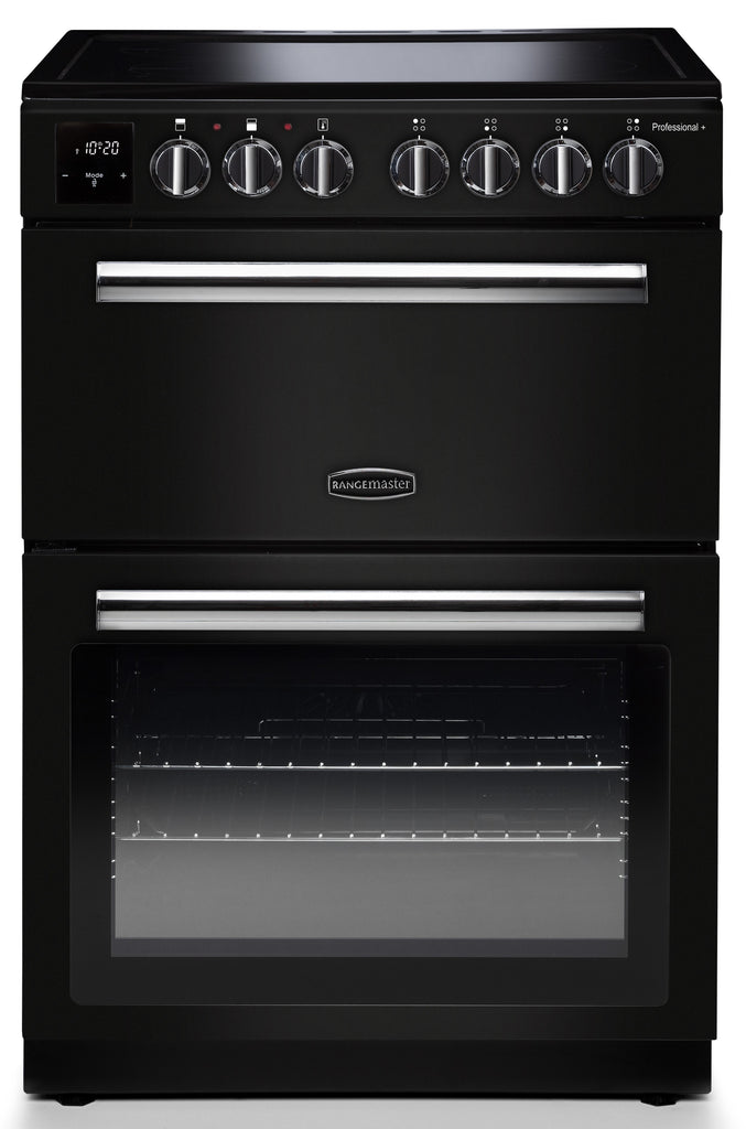 Rangemaster Professional Plus PROPL60ECBL/C 60cm Electric Cooker with Ceramic Hob - Black/Chrome