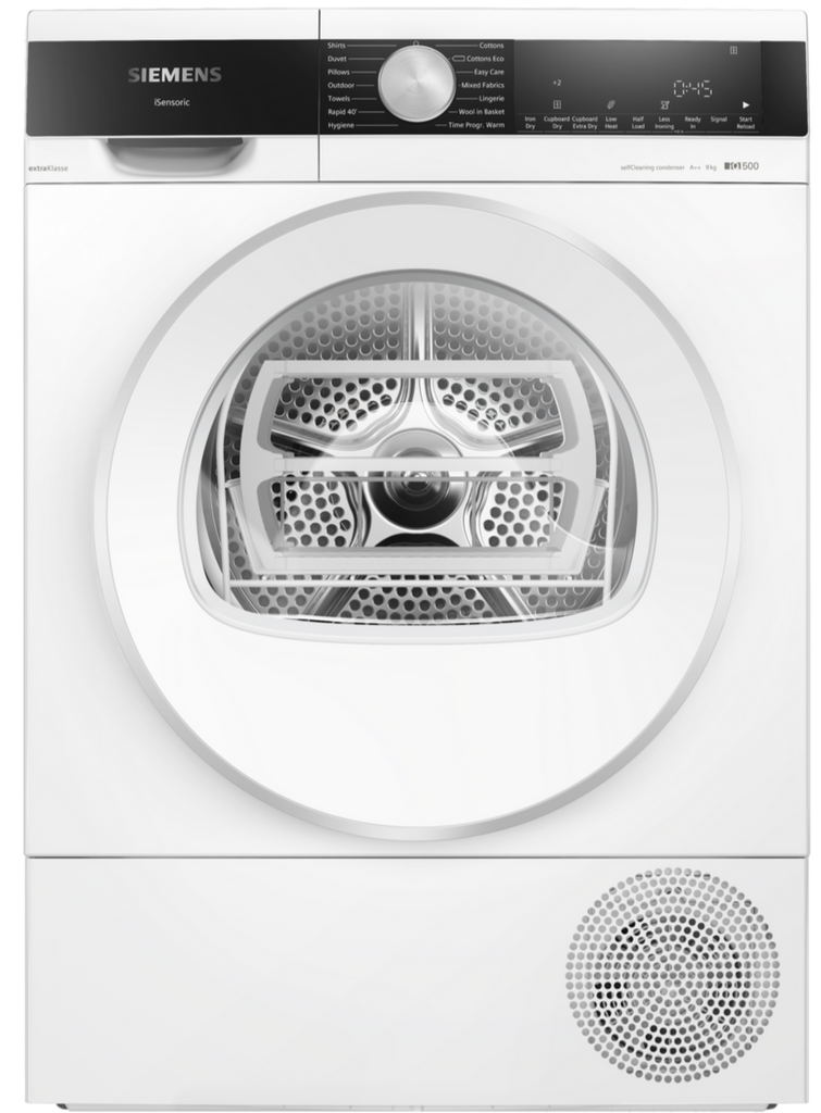 Siemens WQ45G2D2GB 9Kg Heat Pump Condenser Tumble Dryer With Self Cleaning Condenser - White - A++ Rated