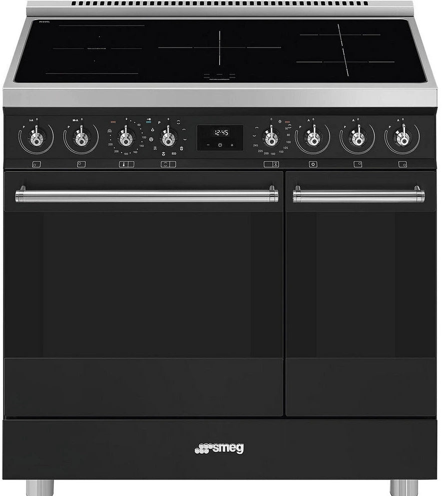 Smeg C92IPMB2 Symphony Classic 90cm Electric Range Cooker with Induction Hob - Black