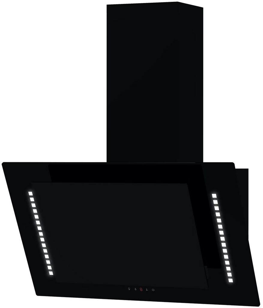 Cata UBARUNW6 60cm Angled Glass RF Hood with White Ambient Light - Black