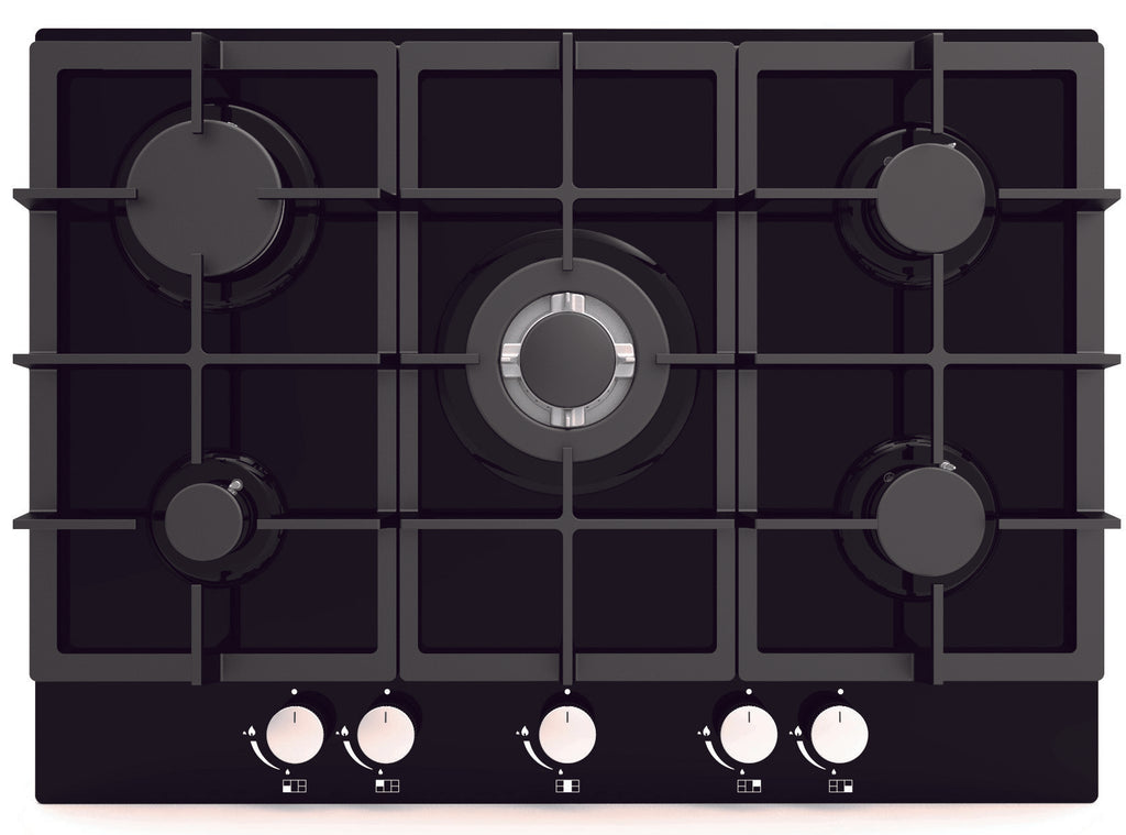 Cata UBGOG70BK 70cm Gas Hob - Black Glass