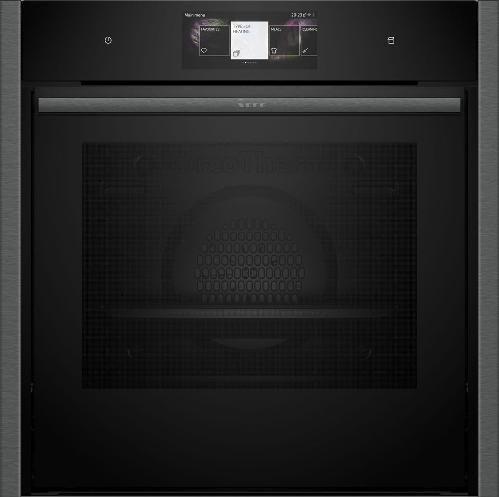 NEFF N90 Slide&Hide B64VT73G0B Wifi Connected Built In Electric Single Oven with Steam Function - Graphite