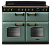 Rangemaster CLDLB110EIPMGR/AB1 Classic Deluxe BC 110cm Induction Range Cooker - Mineral Green/Antique Trim
