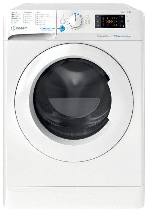 Indesit Push&Go BWE71496XWVUK 7Kg Washing Machine with 1400 rpm - White - A Rated